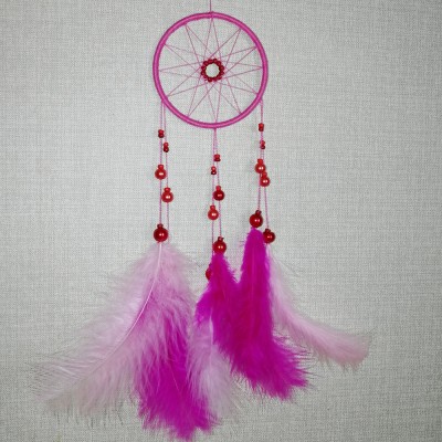 Ловец снов розовое колесо (диаметр 8см)